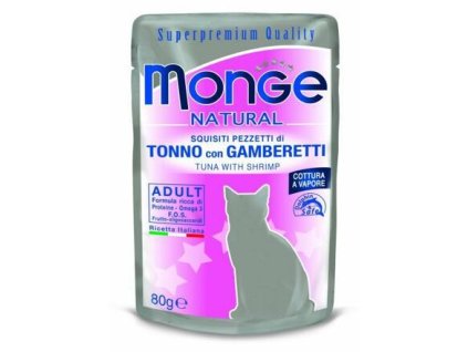 241353 monge natural kapsicka tunak v zele s krevetami pro kocky80g