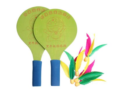 205260 1 battledore drevene palky na badminton zelena varianta 32366