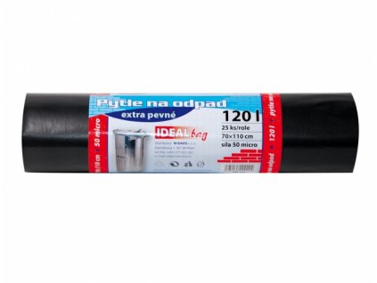 232431 1 pytel na odpad extra pevny cerny 70x110cm 120l 50 mic 25ks