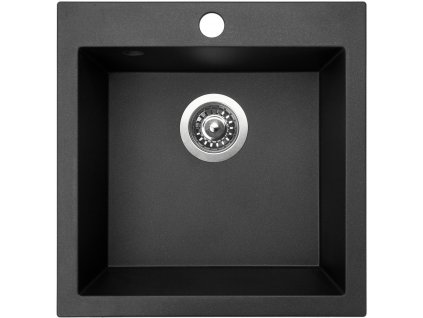 145632 2 sinks viva 455 metalblack drez granitovy bez odkapu sifon