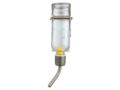 243822 sklenena napajecka s kovovym pitkem pro piskomily a krecky 125 ml