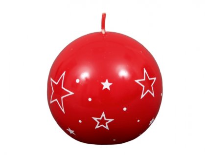 105282 svicka bile hvezdy koule vanocni lakovana d6cm