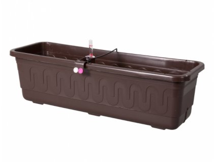 Truhlík FANTAZIE SMART samozavlažovací plastový (Barva Hnědá, Šířka 40 cm)