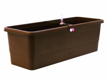 Truhlík GARDENIE SMART samozavlažovací plastový (Barva Hnědá, Šířka 60 cm)