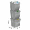 Keden SORTIBOX IKWB25S3 3x25L Sada 3 odpadkových košů, 392x293x335 (Barva Popelavě šedá)