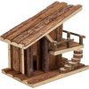 342046 chaloupka jule s terasou pro mysky 25 x 21 x18 cm prirodni drevo s kurou