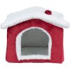 348337 7 xmas cuddly cave plysovy domek pro osmaka 23 x 18 x 24 cm cervena bila