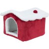348337 8 xmas cuddly cave plysovy domek pro osmaka 23 x 18 x 24 cm cervena bila