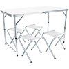 L71A Hliníkový zahradní set pro 4 osoby  Skládací stůl 120 × 60 cm a čtyři stoličky, sklopné do kufru, nastavitelná výška