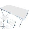L71A Hliníkový zahradní set pro 4 osoby  Skládací stůl 120 × 60 cm a čtyři stoličky, sklopné do kufru, nastavitelná výška