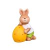 Zajíc velikonoční s kraslicí terakotový 11x7x14cm