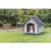 Natura bouda pro psa se sedlovou střechou, M-L: 83 x 87 x 101 cm, šedá