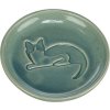 Miska keramická, vytlačená kočka, 0,15 l/ ⌀ 14,5 cm, zelená