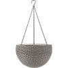 5600 4 zavesny kvetinac keter hanging sphere piskove sedy