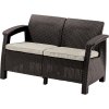 18418 4 zahradni pohovka allibert corfu love seat 128 x 70 x 79cm hneda bezova