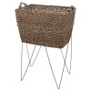 Proutěný koš se dvěma madly, 60 x 40 x 40 cm, hnědá
