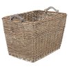 Proutěný koš se dvěma madly, 60 x 40 x 40 cm, hnědá