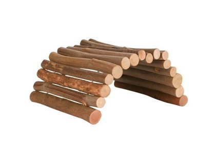 240195 dreveny most z kulatych drivek pro morce a cincilu 28 x 17 cm