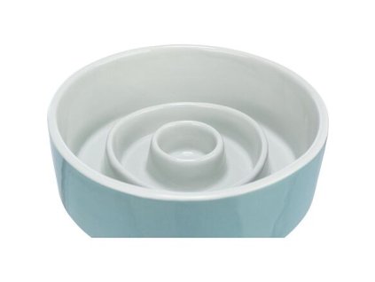 169401 keramicka miska k pomalemu krmeni kruhy 0 45l 14cm sedomodra