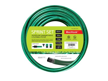 129585 machook 13874 sprint set 3 4 30 m zahradni hadice s prislusenstvim zelena