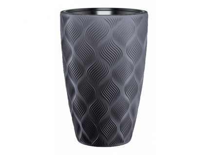 239583 obal na kvetnik flow slim plastovy antracitovy d29x48cm