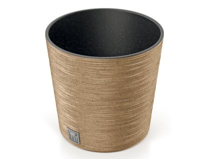 242597 obal na kvetnik furu round eco wood 2v1 plastovy d30x30cm