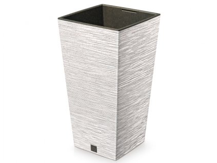 242936 obal na kvetnik furu square eco wood 2v1 plast 24x24x45cm