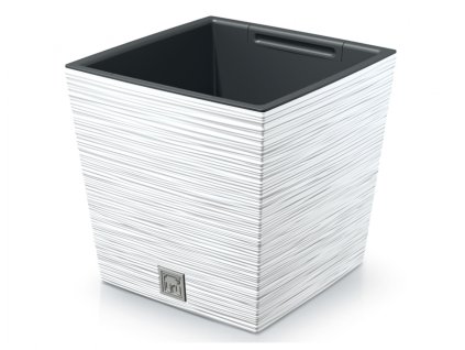 238572 obal na kvetnik furu square low 2v1 plastovy 24x24x24cm