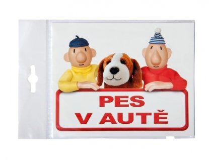 259065 1 samolepka na auto pam pes v aute 15x12cm