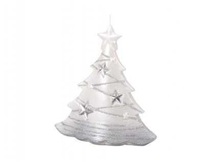 218712 svicka stromek s hvezdami v vanocni metalicka 15x16cm