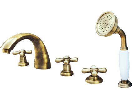 Vodovodní baterie vanová Slezák RAV Morava Retro MK169PSM (Barva stará mosaz, Rozměr 3/8'')