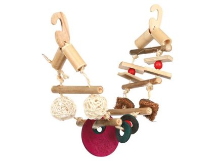 243522 zavesny bambusovy most s ozdobami 45 cm