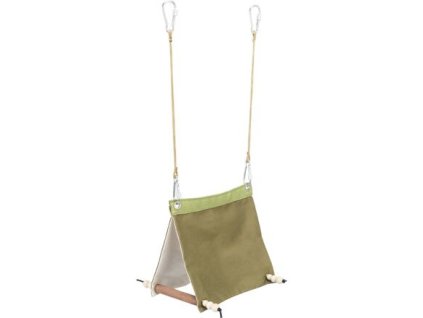 171363 zavesny stan pro ptactvo 16 x 18 x 20 cm bavlna drevo zelena