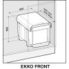 123841 3 sinks ek9022 ekko front 40 odpadkovy kos sorter vestavny vysuvny 2x16l