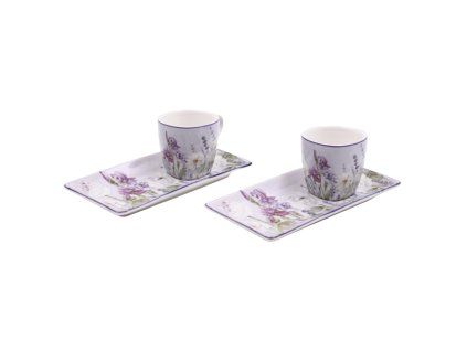 369356 home elements espresso set 2 salky 75 ml s podtacky levandule