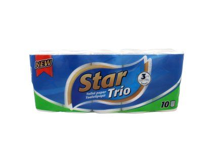 Toaletný papier Star Trio 100% celulóza, 3 vrst., 10ks