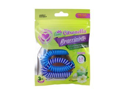 Citronella - repelentný náramok modrý 3ks 