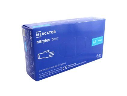 Nitrilové rukavice jednorázové MERCATOR nitrylex basic - tmavo modré M 100ks