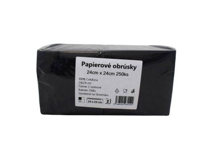 Servítky čierne 2vrst. 24x24cm 250ks