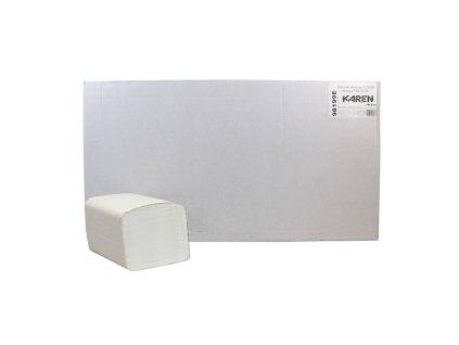 Servítky Karen biele, 2vrst., 100% celulóza, 16x23cm 8000 ks