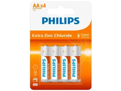 Batérie Philips Extra Zinc Chloride R6L4B/10 AA 4ks