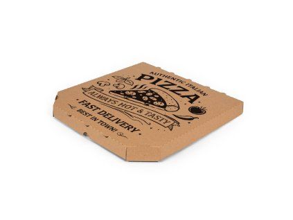 Pizza krabica hnedá 33x33x3,5 cm - 100 ks