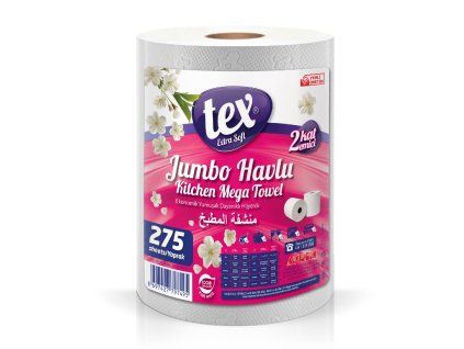 TEX papierová kuchynská utierka, 100% celulóza, 2vrst., 275 útržkov