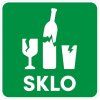 Samolepka/nálepka na separovaný odpad – SKLO, 15 x 15 cm
