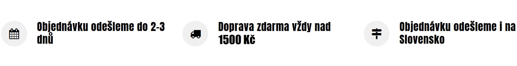 Doprava zdarma vždy nad 1500 Kč