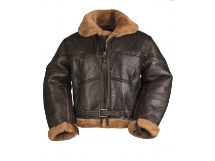 Bunda kožená BRIT BOMBER RAF s golierom HNEDÁ