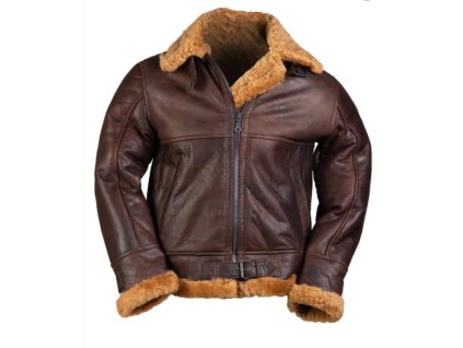 Bunda kožená US BOMBER B46 s golierom HNEDÁ
