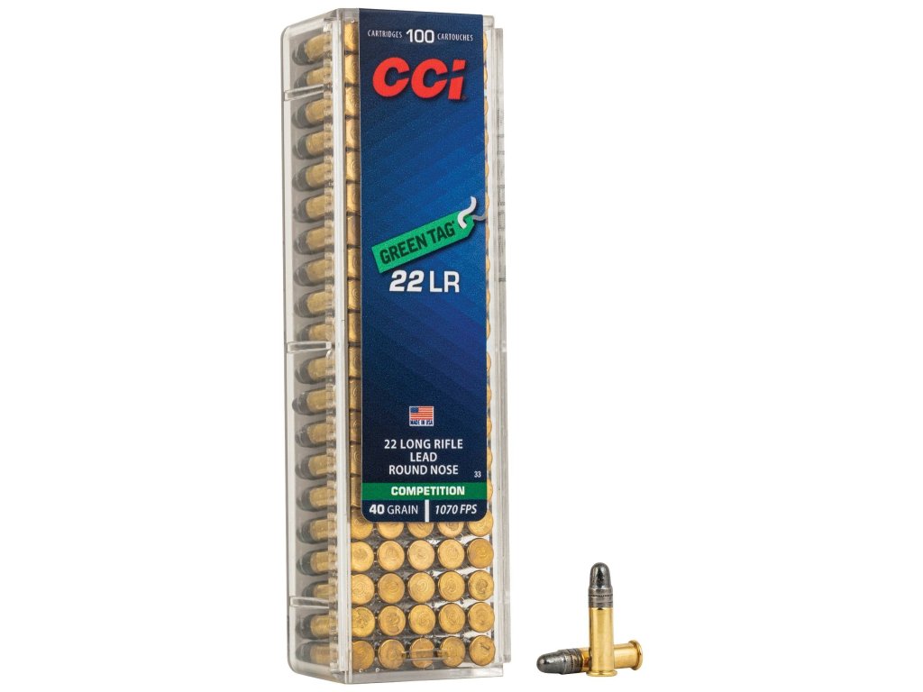 Náboj kulový CCI, Competition - Green TAG, .22 LR, 40GR (2,6g), LRN