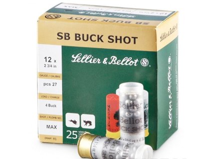 Náboj brokový Sellier bellot, Buck Shot, 12x70mm, brok 8,4mm, 36g