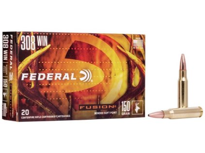 Náboj kulový Federal, Fusion, .308 Win, 150GR, Bonded Soft Point